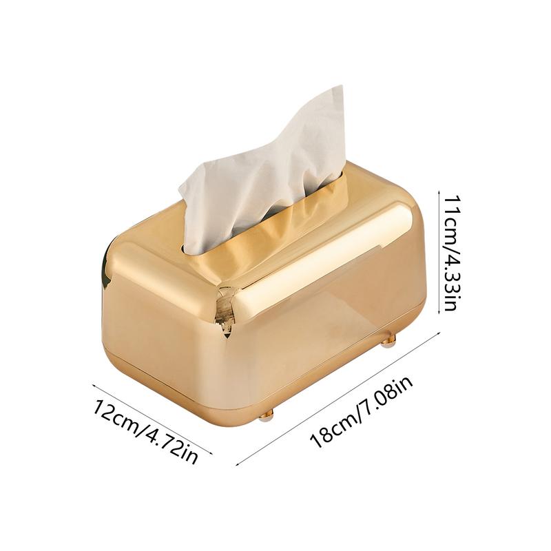 Porta fazzoletti decorativo in oro, lussuoso portaoggetti dorato e organizer per tovaglioli di carta