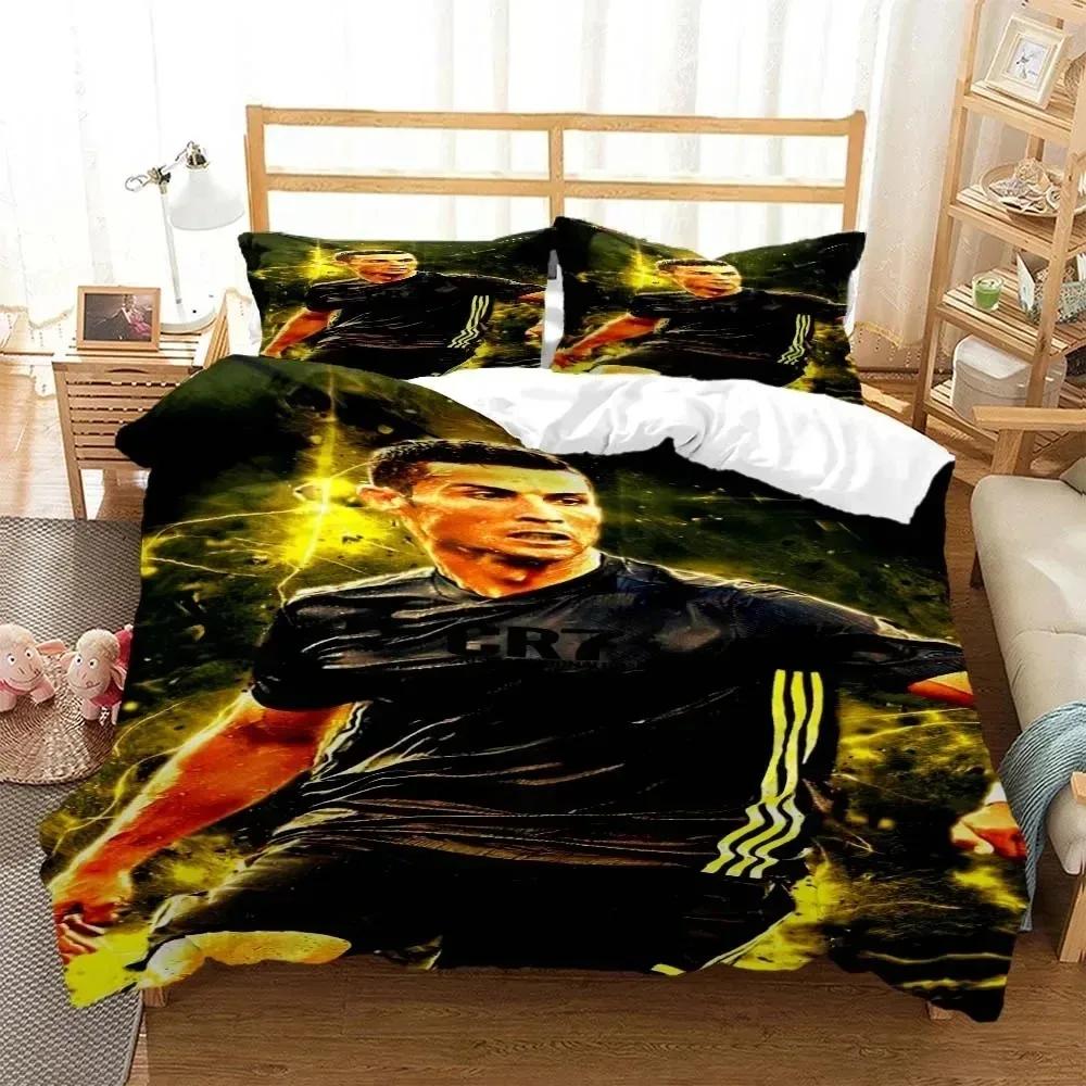 3D Print Football Star Cr7 Bedding Set Boys Girls Twin Queen Size Duvet Cover Pillowcase Bed Adulthome Textile