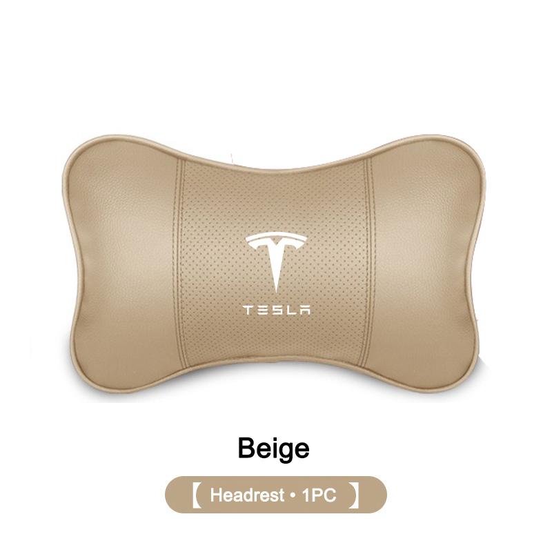 New PU Leather Car Interior Seat Headrest Neck Protection Pillow For Tesla Model 3 Model S X Model Y Roadster SpaceX Accessories