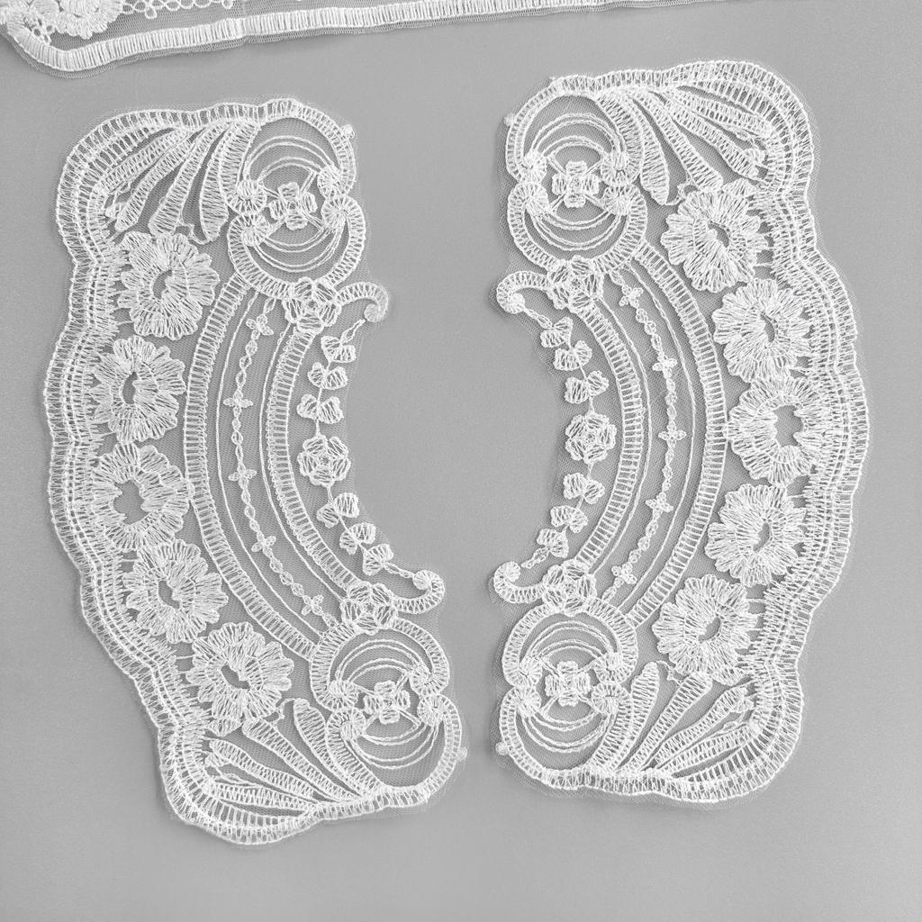 White Mesh Embroidery Appliqué Decoration Clothing Versatile Dress Dress Accessories Fabric Patch Accessories