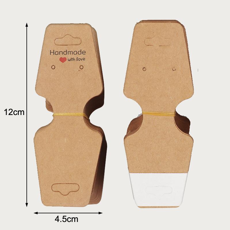 100Pcs/Lot Necklace Card Pendant Diy Handmade Folding For Hair Clip Bracelet Jewelry Display Self-Adhesive Paper Hang Tags Card