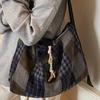 Large-capacity Bag, Checkered Commuter Bag, Tote Bag, Niche Single-shoulder Bag, Student Bag