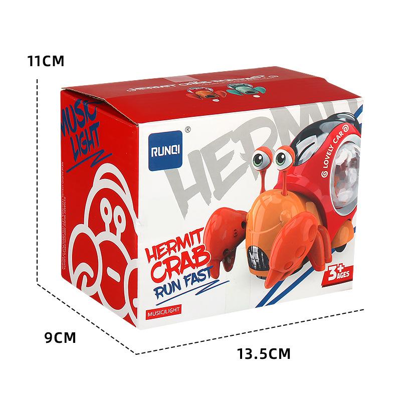 Electric Universal Hermit Crab Colorful Music Light Projection Cartoon Small Crab Children's Educational Toys