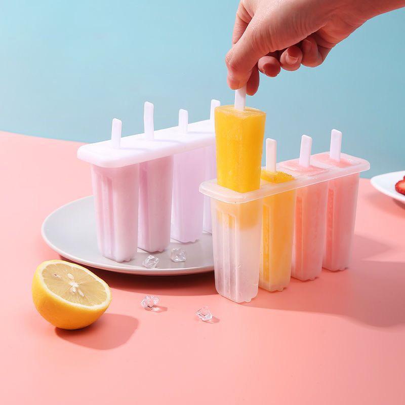 4 Cell Ice Cream Popsicle Mold Diy Ice Cream Machine Homemade Ice Box Summer Children Ice-Lolly Mold Ice Tray Kitchen Gadgets