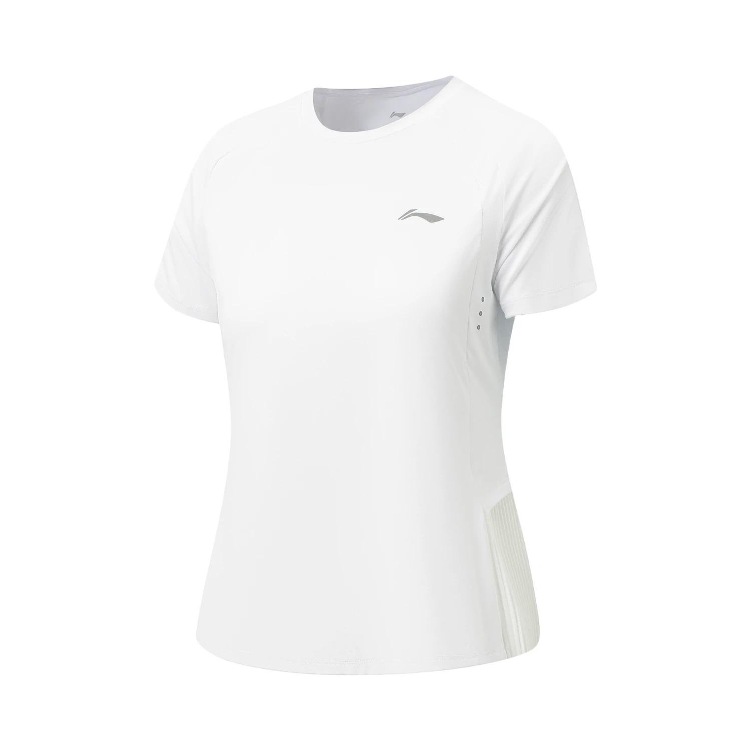 

Женская футболка с коротким рукавом и круглым вырезом Li Ning Running Series, однотонная, простая, с рукавом реглан, топы ATSW466-1 M