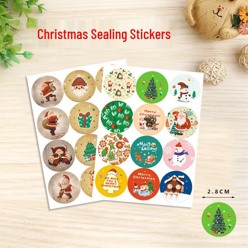 2.8” Christmas Seal Stickers for Gift Wrapping, DIY Party Decor, and Journals