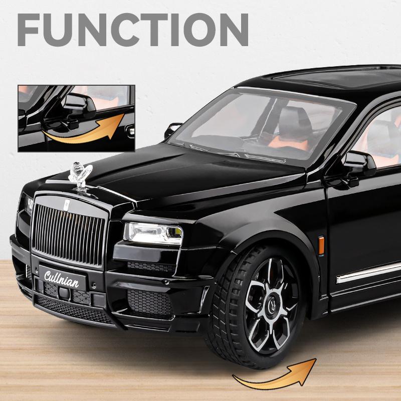 1/20 Rolls Royce SUV Cullinan Legering Lyxig Bilmodell Formgjuten Metallfordon Bilmodell Simulering Ljud och Ljus Leksak för Barn Gåva