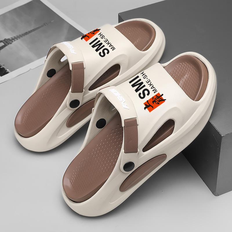 Sandals, light and breathable beach shoes, one-word soft-soled casual driving slippers