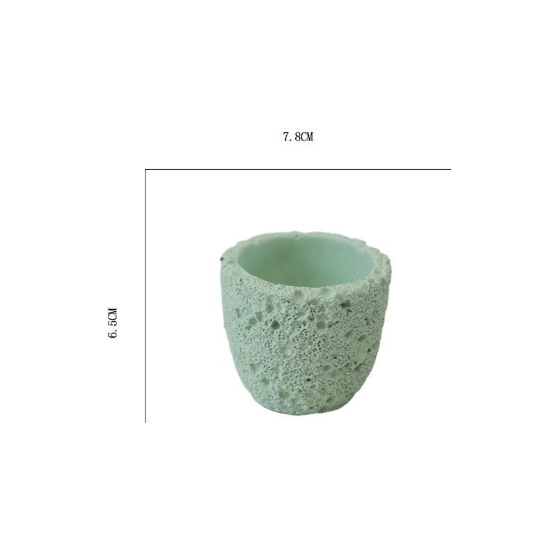 Milk White Creative Volcanic Stone Pattern Cement Succulent Flower Pot Office Home Desktop Decoration Green Plant Flowers