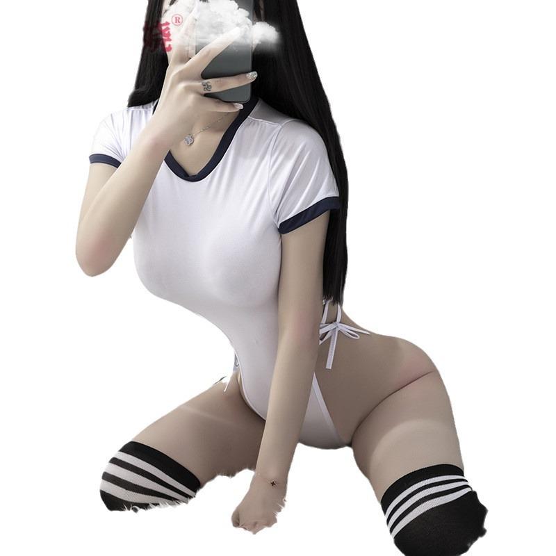 Sexy Lingerie One-piece Strap Swimsuit Japanese Sexy Schoolgirl Outfit Game Sailor Suit Free of Uniform Temptation