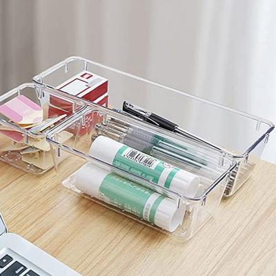 Transparent Drawer Storage Box Clear Acrylic Drawer Organizer Drain Holes Drawer Storage Tray Stackable Storage Bin