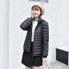 Womens Lightweight Short Down Jacket With Hood Slim Fit Stand Collar Casual Outerwear