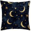 Vikama Federa Decorativa a Forma di Luna Crescente Dorata e Stella per Divani, Camere da Letto, Interni Auto - Poliestere