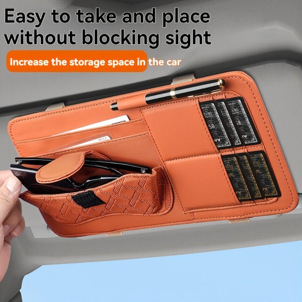 Save Space Car Ticket Holder Multifunctional Sunglasses Holder Car Visor Organizer Bank Card