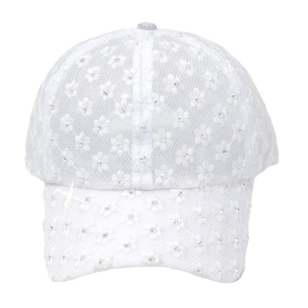 Gorra de Béisbol Ligera de Verano Bordado de Flores Sombrero para el Sol para Exteriores Moda Femenina