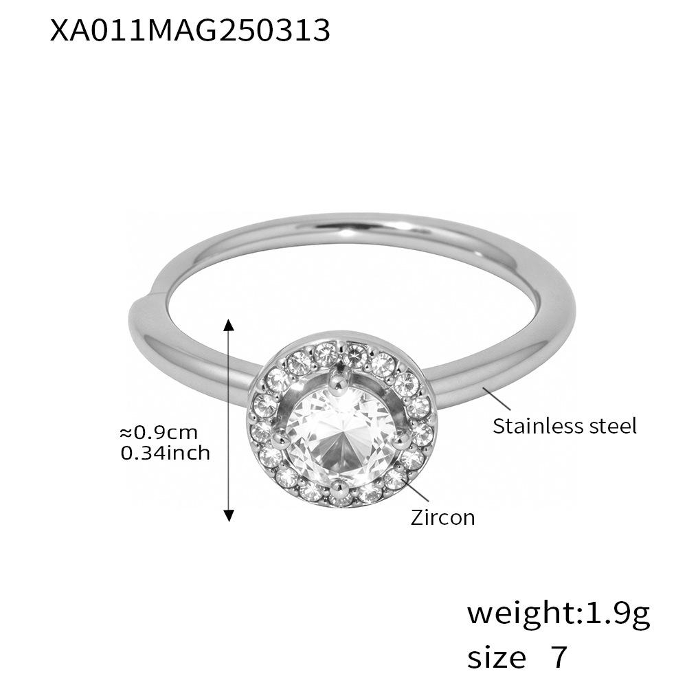 Qiong Yao Gold-Plated Adjustable Zirconium Diamond Pinky Ring - Luxurious, Stainless Steel, Non-Fading Couple Ring. Size 7