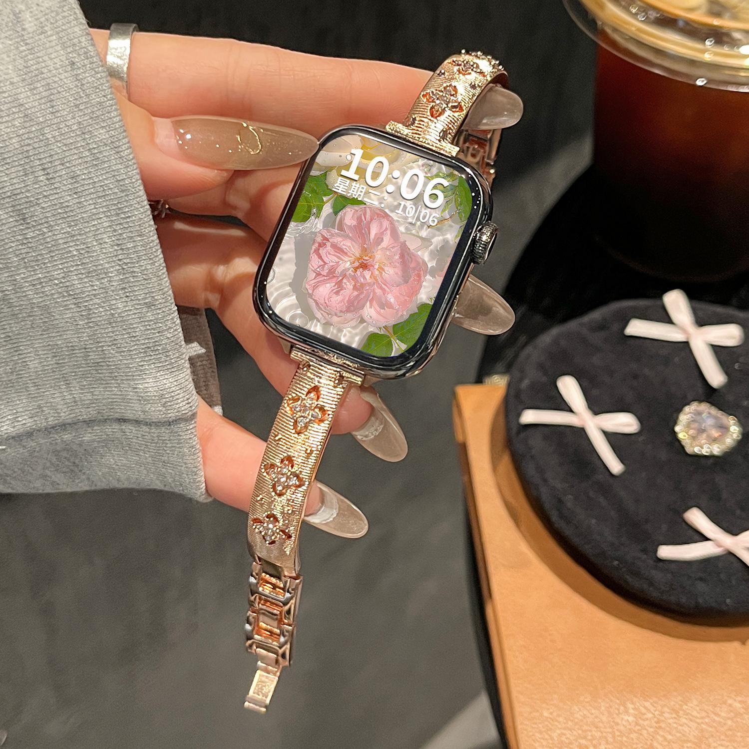 

Ремешок для iWatch S10 S9 46 мм 42 мм 45 мм 41 мм 49 мм 38 мм Винтажный браслет Apple Watch Series 10 9 8 7 6 5 SE Сменный ремешок Наручный браслет ultra 1-2-3 49mm ярко-розовый