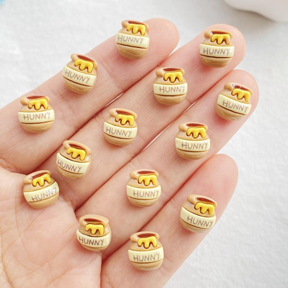 

20 шт. Милые мини мультяшные пчелки, горшочек с медом, стразы с плоской задней стороной, бусины для нейл-арта, скрапбукинга, DIY маникюра, аппликации, аксессуары, поделки