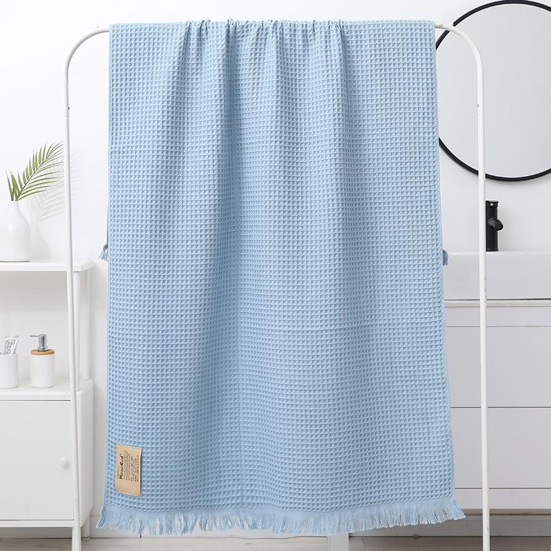 1pc of Pure Cotton Oversized Bath Towel, Soft Multi-color Tassel Beach Towel, Shawl Waffle Weave, Adult 90*180 Honeycomb Bath Towel, Blanket Nap Mat