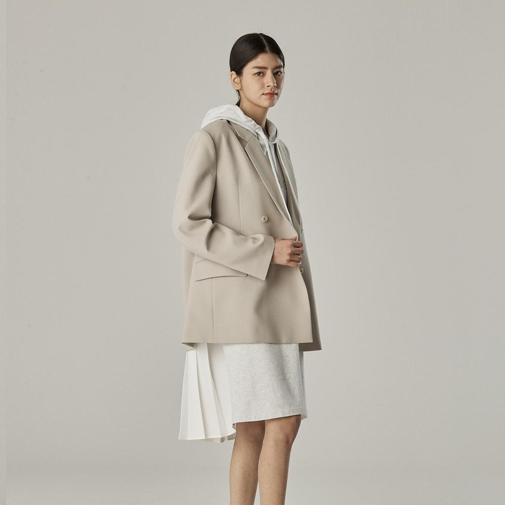 SPNK Hoodie Op Back Pleated Dress_El Grey
