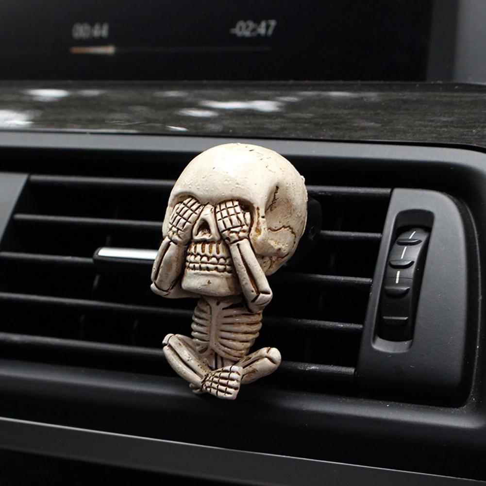 3Pcs/Set Skull Car Air Freshener Clip Creative Automobile Perfume Diffuser with Replaceable Fragrance Plug-Ins Car Decorations