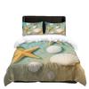Ocean Theme Quilt Cover Three-Piece Beach Shell 3D Digital Printing Quilt Cover Pillowcase