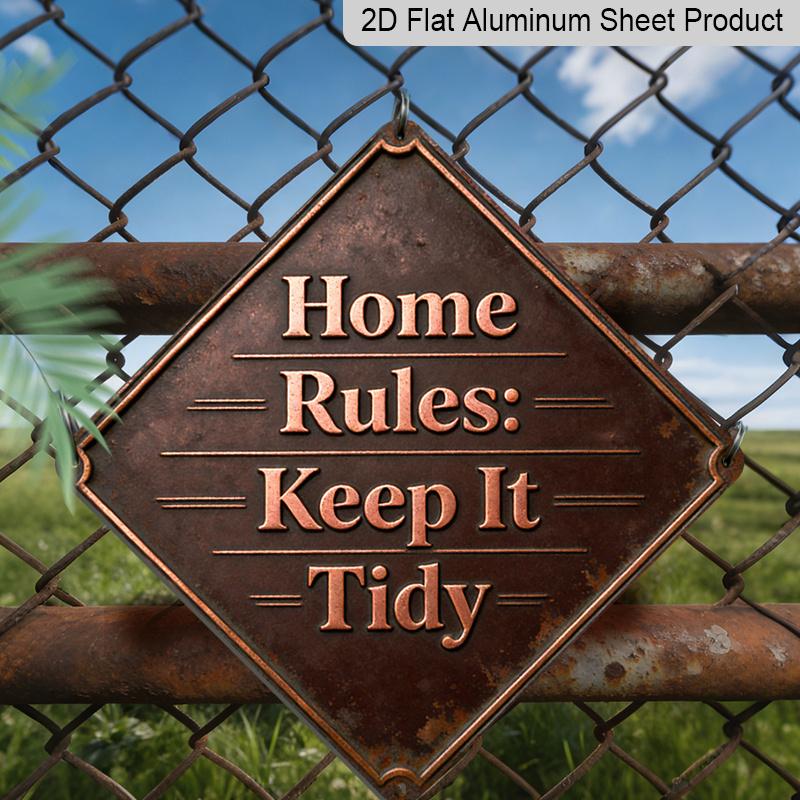 

2D Flat, 1pc Vintage Metal Wall-Mounted Home Organization Sign - Retro Aluminum Housewarming Gift Suitable for Kitchen, Laundry Room & Mother Day 20*20cm
