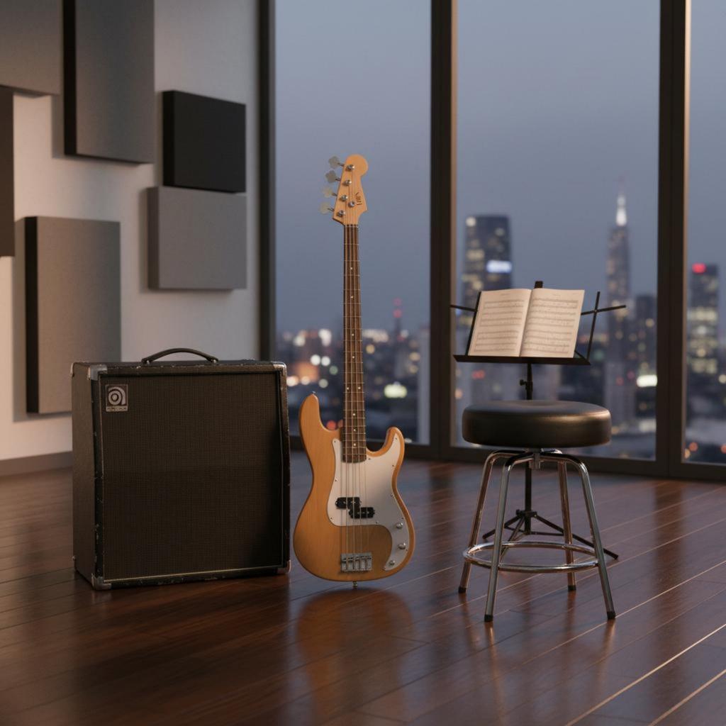 4-String Electric Bass Polished Neck 4 String Electric Bass Music Gear Clear Tone Stable Sustain For Beginners Live Performance