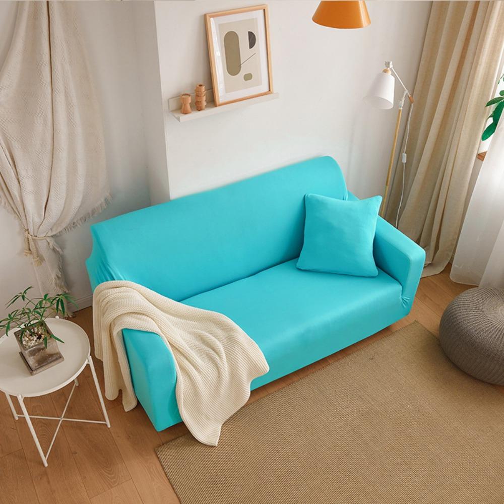 Stretch Elastic Sofa Cover Full Coverage Slipcovers Pure Color Cushion Protector for All Seasons Universal Fit