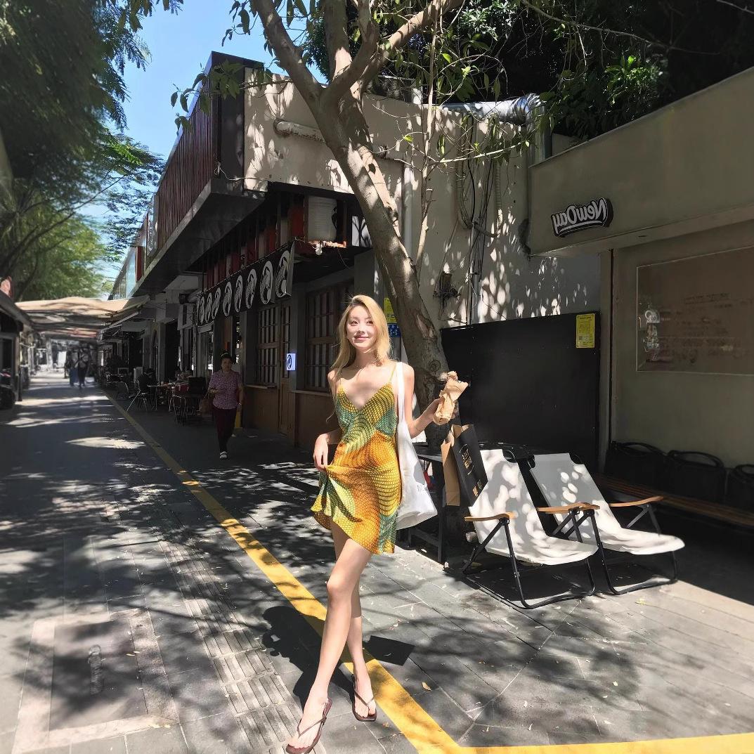 Очень сказочный Campanula французский нежный ветер супер сказочное платье на бретельках женское летнее Санья пляжный фото-платье для отпуска S