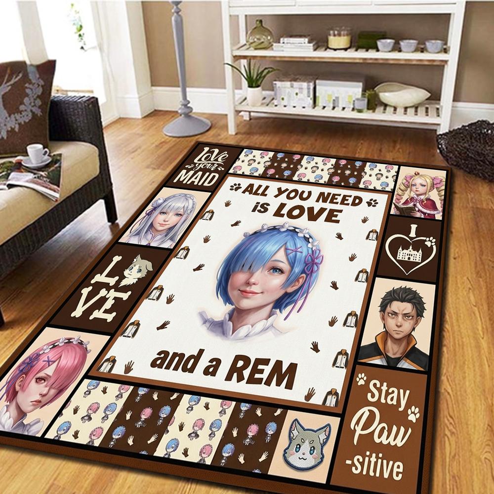 Re Zero Bedroom & Living Room Carpet, Home Decor Cool Movie Mat Play Floor Mat -HE45