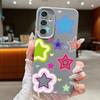 Blended Colorful Stars Pattern Case For Samsung Galaxy S26 Ultra S25 Edge S24 S23 S22 Plus S21 FE Leather Texture Silicone Cover