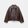 Women's Brown Faux Leather Pilot Jacket with Belt
