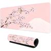 Pink Sakura Mount Fuji Mouse Pad Large Computer Office Game Table Mat Rubber Anti-slip Stitched Keyboard Mat 90x40 XXL Desk Pads