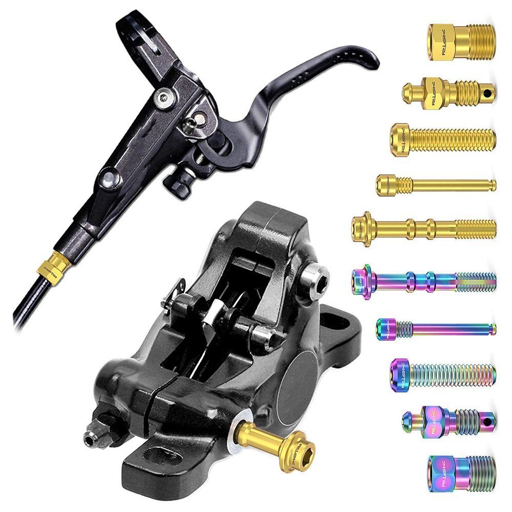 1 Set Titanium Alloy Bicycle Oil Disc Screws Multicolor Gold Disc Brake Screws Road Bike