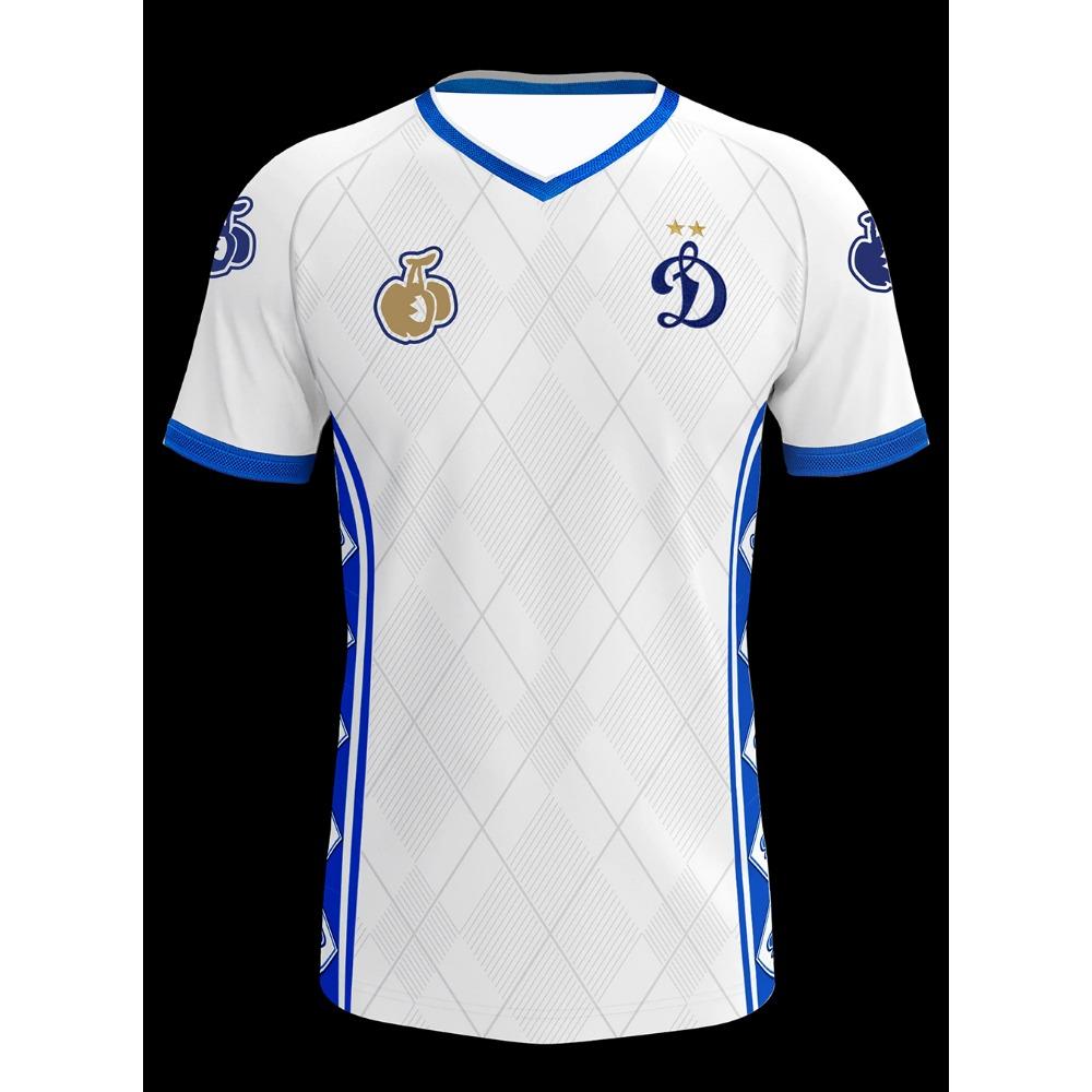 Dynamo Moscow Fan Away Football Jersey Men Short‑Sleeve White Soccer T‑Shirt Breathable Sports Training Top For Supporters