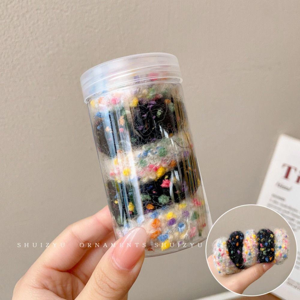 Colored Dot Soft Velvet Headband High Elastic Hair Scrunchie  Women Girl Hair Accessory