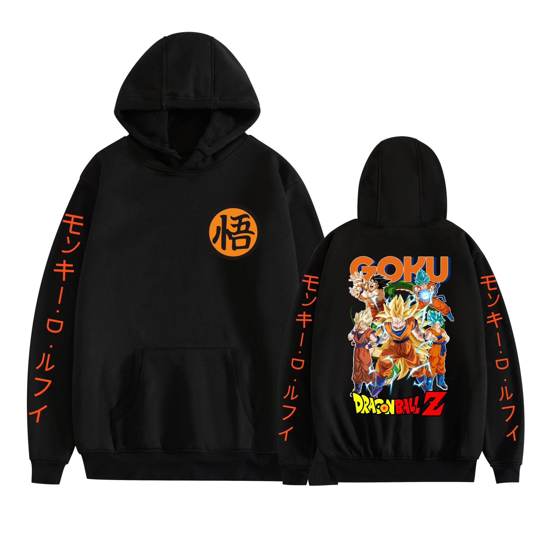 

Мужская Женская Толстовка Dragon Ball Аниме Худи Уличная Одежда Харадзюку Повседневная Свитшоты с Капюшоном с Принтом XS чёрный
