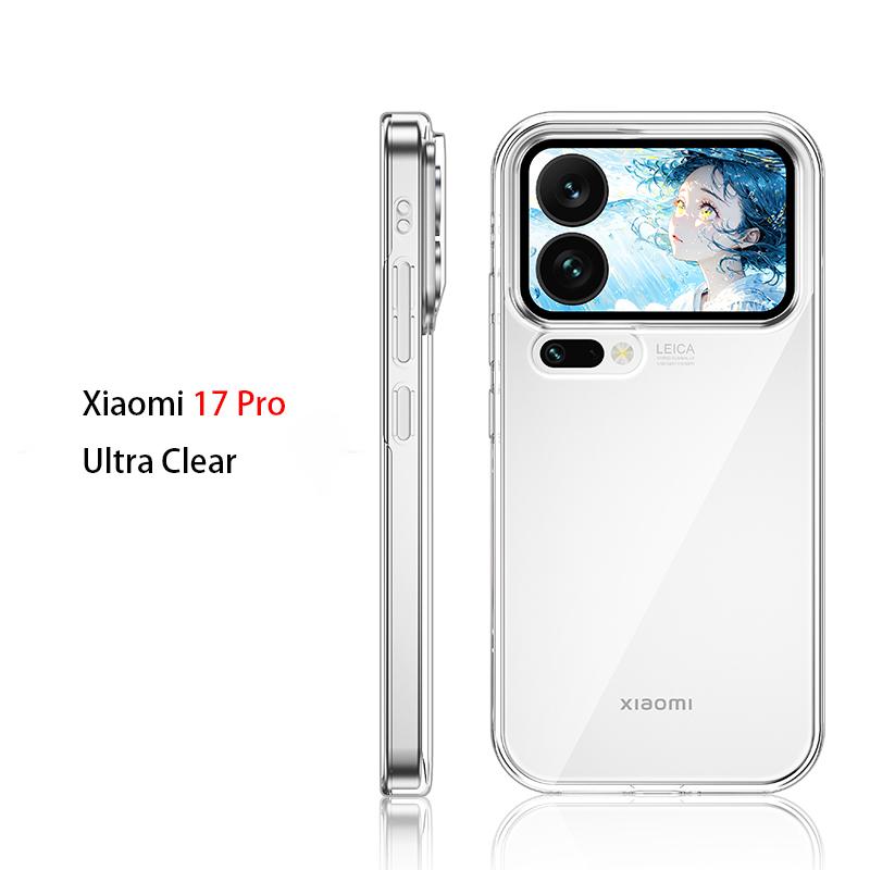 For Xiaomi 17/17 Pro/17 Pro Max Case Magsafe Clear Non-Yellowing Skin Friendly Screen Lens Protection Rigid Soft Grip Cover