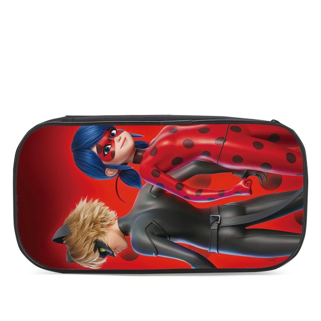 Miraculous Anime 3D Print Waterproof Oxford Cloth Multi-Layer Pencil Case for Kids