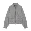 Womens Oversized Neutral Trench Coat Black White Plaid 2026 Loose Fit Stand Collar Zipper Long Sleeve