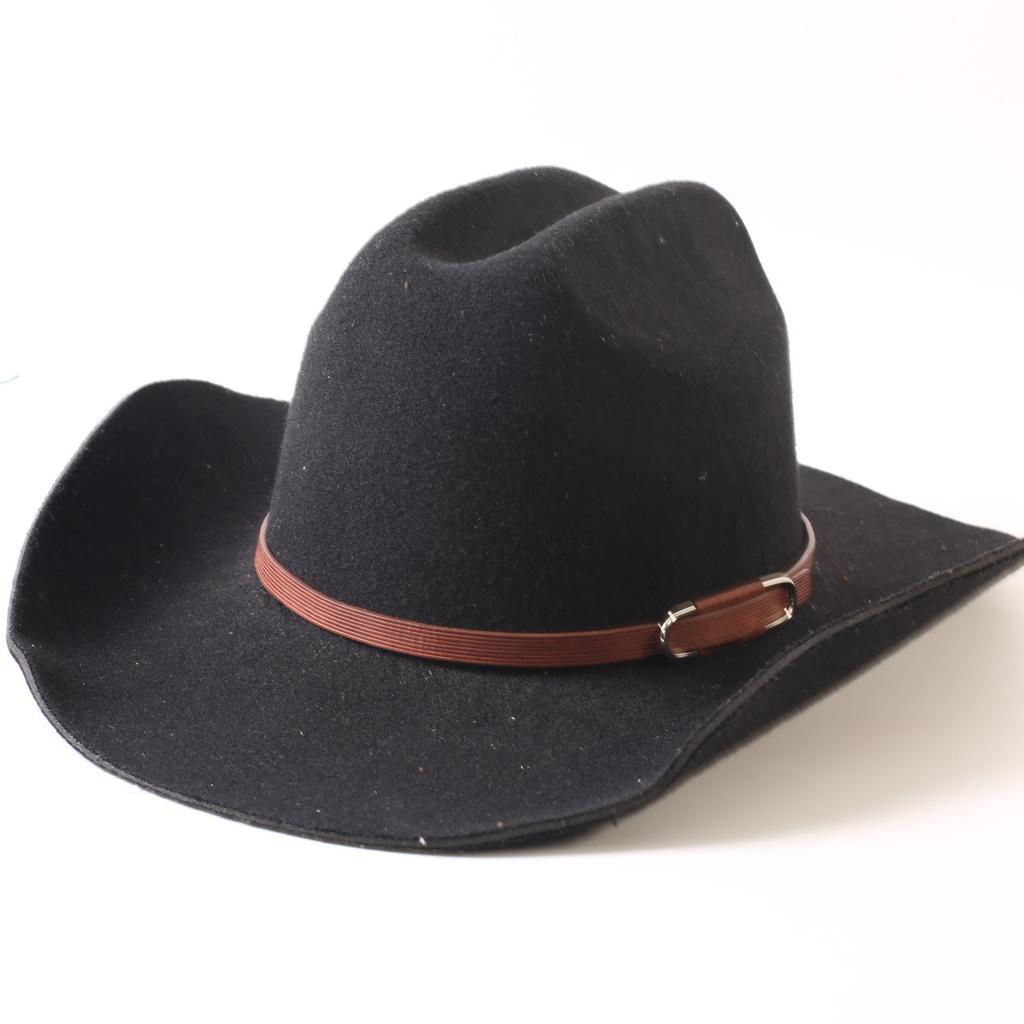 Popular European and American Classic Imitation Cashmere Felt Hat, Men's and Women's Fashion Seamless Edge Western Cowboy Hat