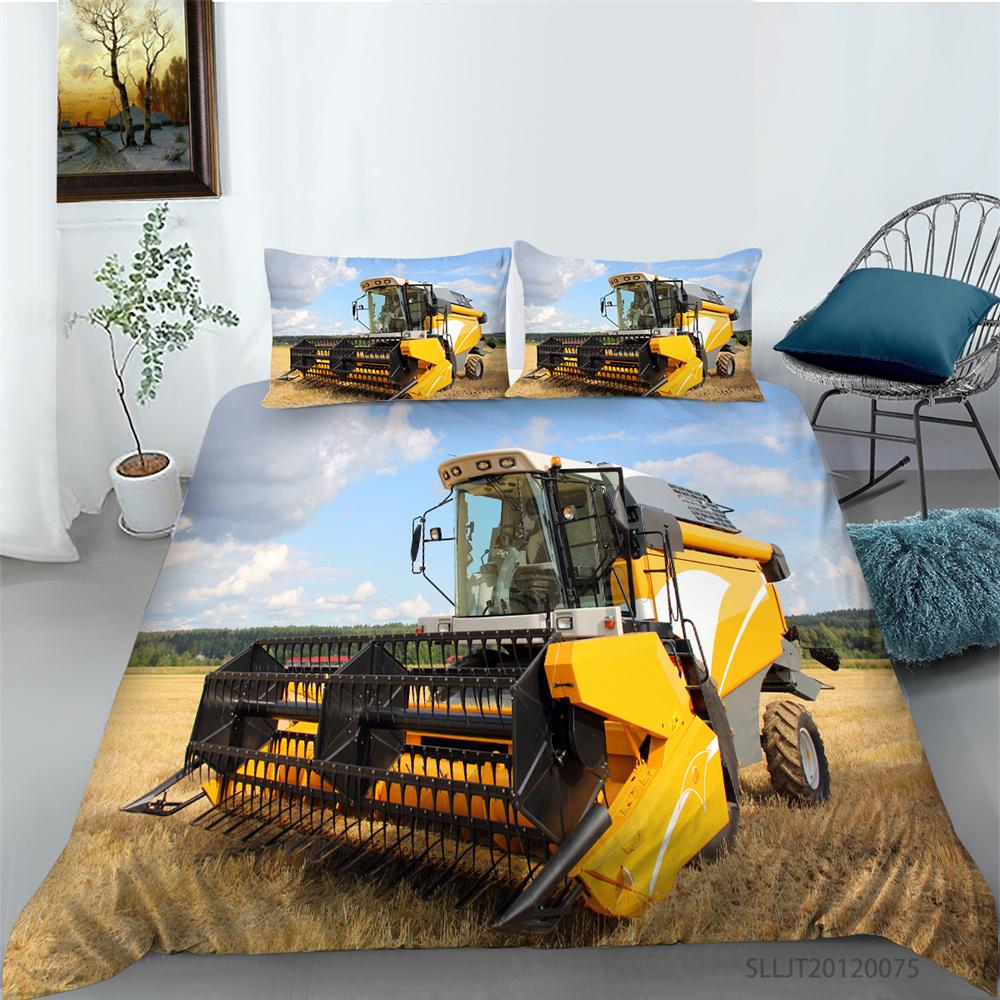 2023 New Style 3D Printing Duvet Cover Highend Home Bedclothes Agricultural Vehicle King Size Bedding Soft Quilt Cover Luxury Bedding Sets