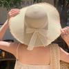 New Lace Outdoor Sun Hat Bow Frills Elegant French-style Beach Hat Stylish Lace Straw Cap