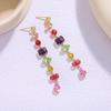 Dopamine Geometric Zircon Tassel Earrings: Colorful, Light Luxury, Fashionable.