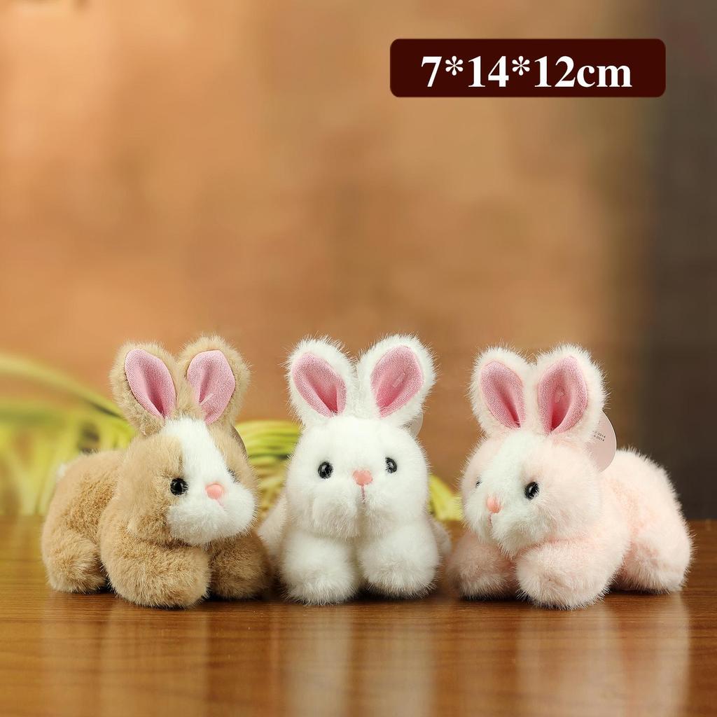 Cute White Rabbit Plush Keychain Pendant - Small Gift