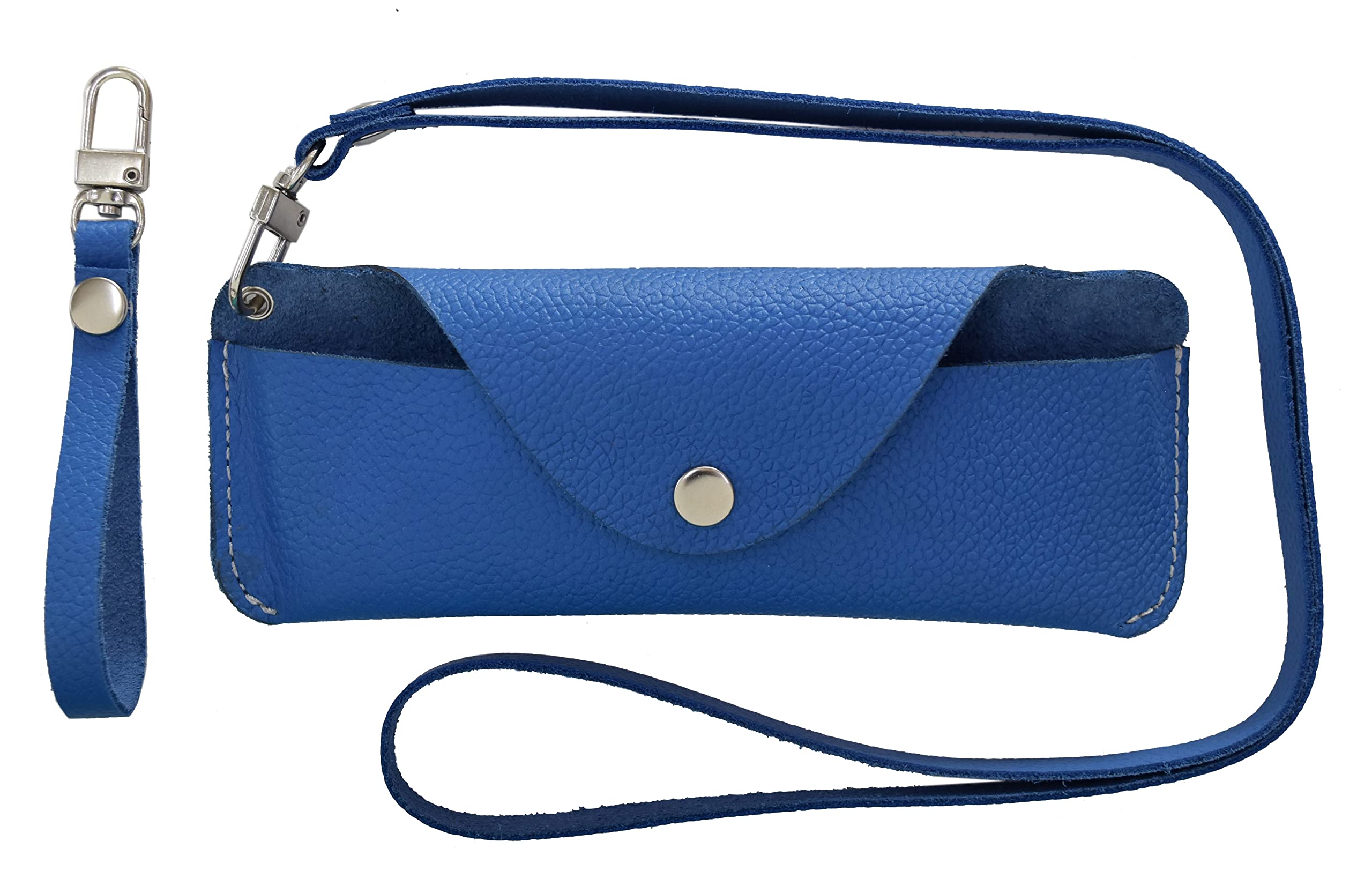 

Мягкий чехол из натуральной кожи для очков и солнцезащитных очков для мужчин и ультра, с сумкой, мягкий чехол для очков для чтения, ремешок на плечо для очков в комплекте синий