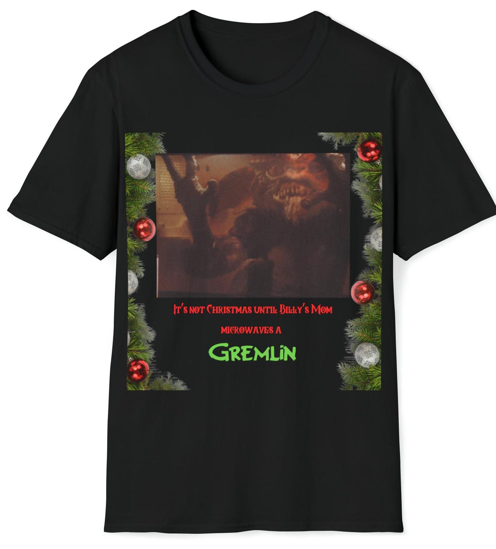 Gremlins Christmas Movie Shirt: Billy s Mom Microwaves a Gremlin, Gremlins tee M