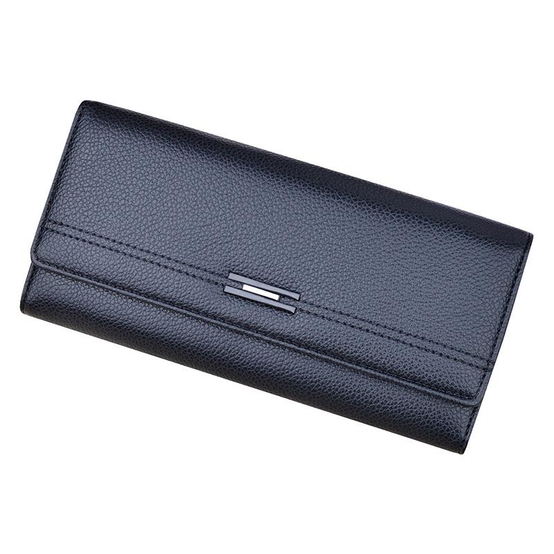 Women's Tri-Fold Leather Wallet - Long, Multi-Card Slot, Soft, Fashionable, Large Capacity Clutch