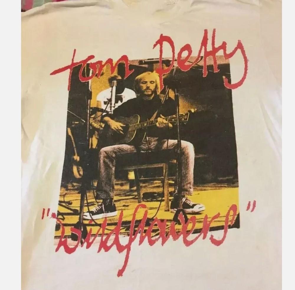 Rare TOM PETTY WILDFLOWERS CONCERT Cotton White Men T-Shirt